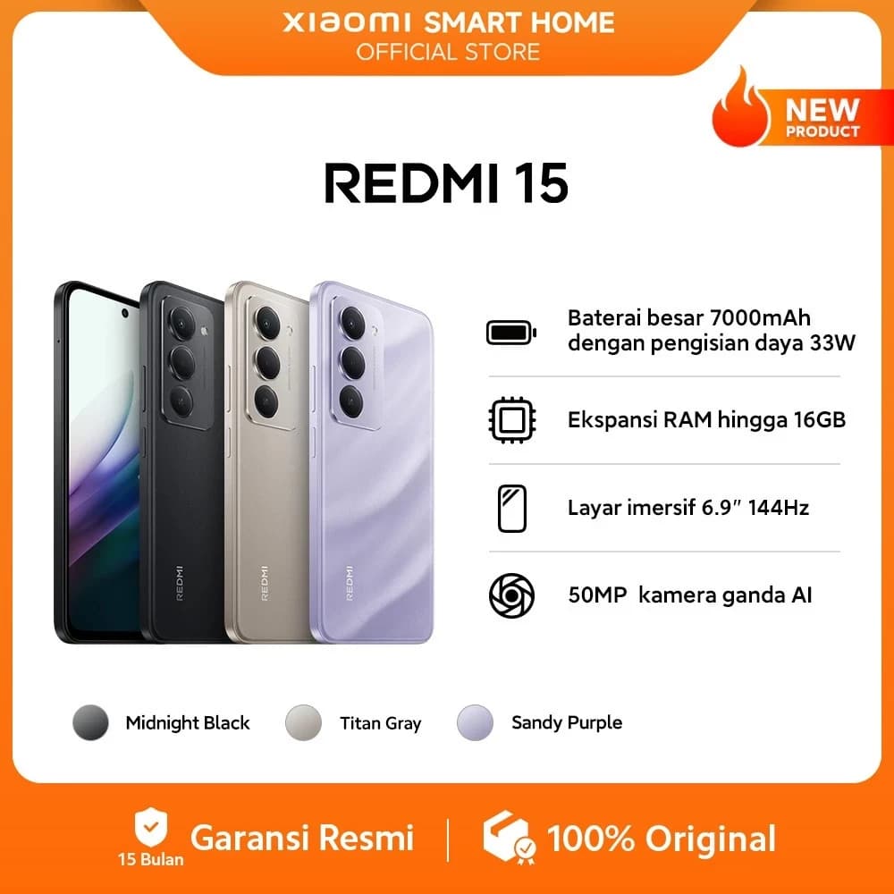 Xiaomi Redmi 15: Ponsel Rp 2,1 Jutaan dengan Baterai 7000mAh dan Fitur Lengkap